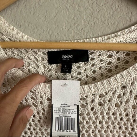 Vintage 90s Y2K Poncho Crochet Beach coverup Top Size Large NWT - Picture 6 of 7